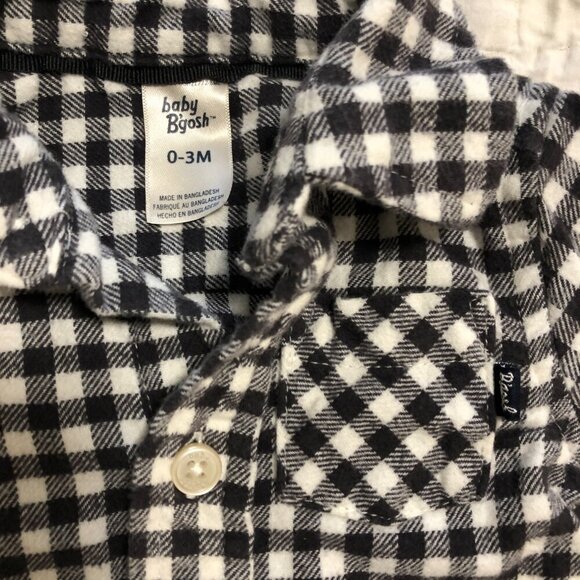 Baby B'Gosh Checkered Cotton Flannel Long Sleeve Button Boys Girls 0-3 Months - Picture 3 of 4